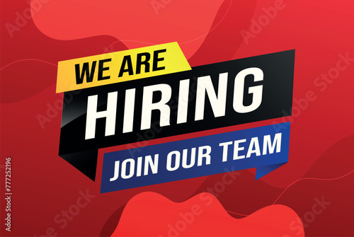 we are hiring join our team poster banner graphic design icon logo sign symbol social media website coupon

