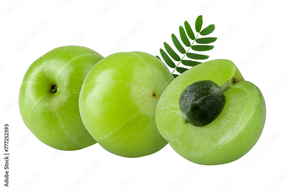 Obraz premium Emblic or Indian gooseberry isolated on a transparent background