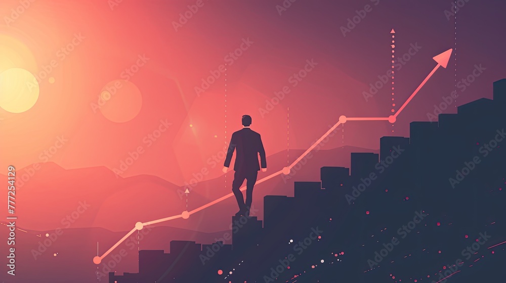 Fototapeta premium Business growth concept. Generative AI