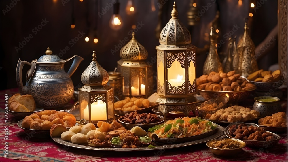 iftar, ramadan kareem, or eid are Muslim holidays and celebrations.