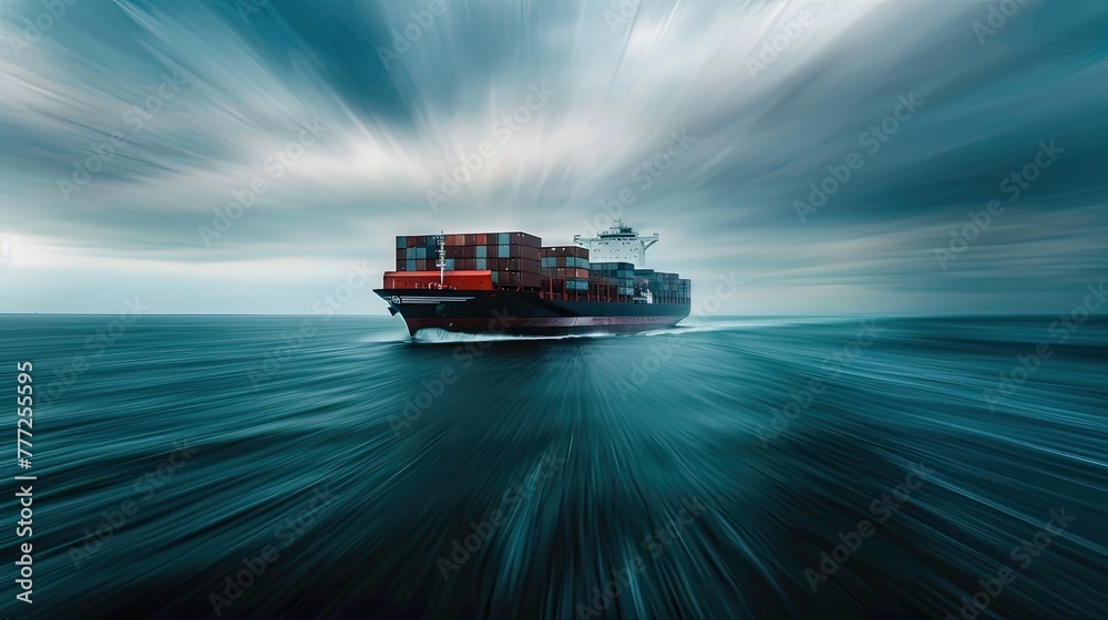 Container ship. Generative AI Container ship. Generative AI