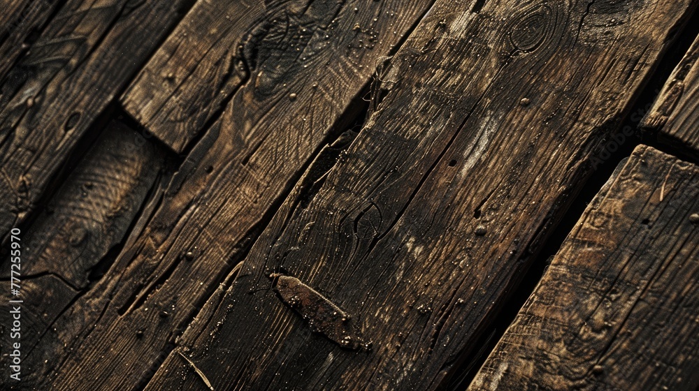 Obraz premium Dark wood texture. Generative AI