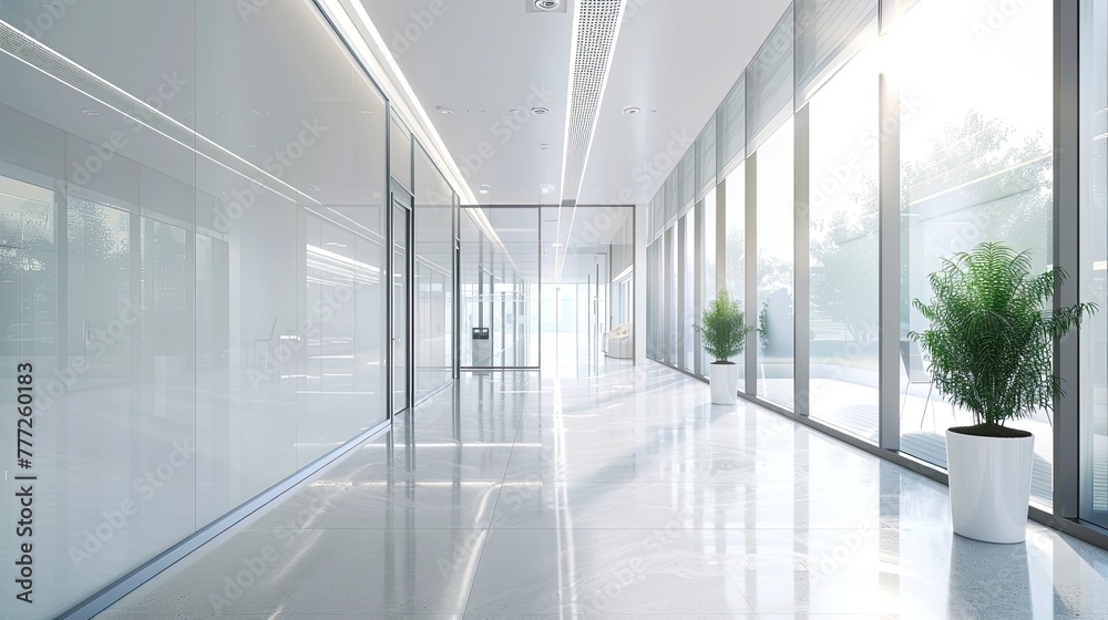 Office corridor. Generative AI
