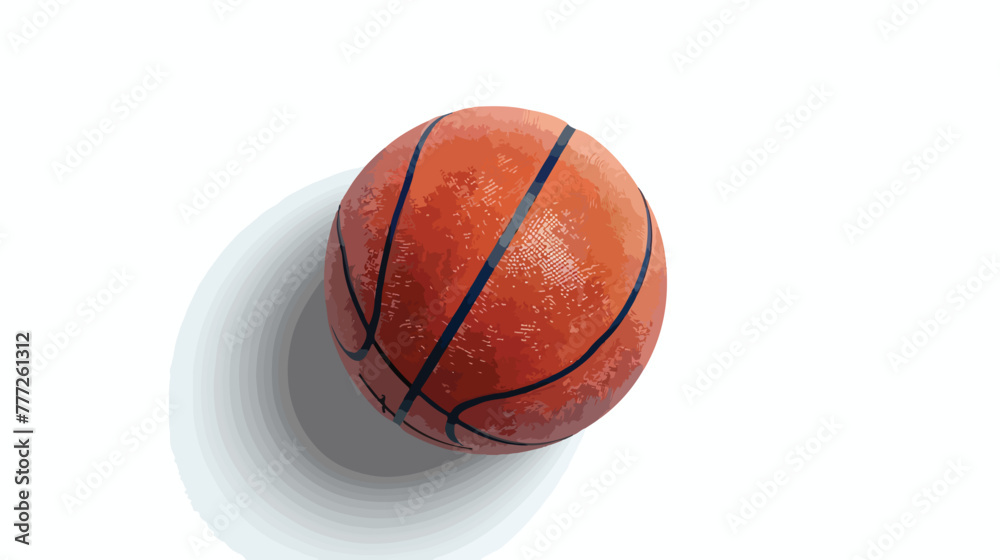 Basketball on white background flat and shadow theme