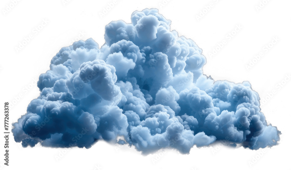 A billowing mass of dense blue smoke isolated on a transparent background A billowing mass of dense blue smoke isolated on a transparent background