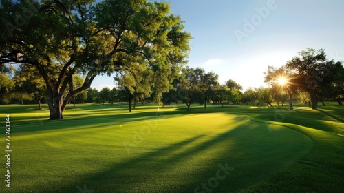 Sunny golf course. Generative AI