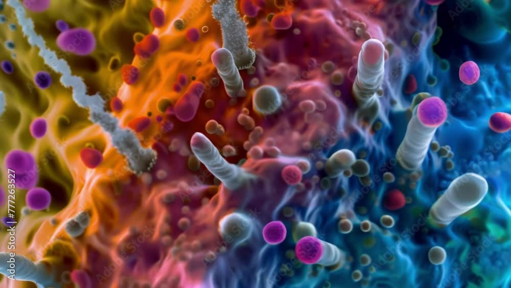 A magnified view of a bacterial biofilm on the surface of a tooth showing a diverse community of bacteria and their unique structures . AI generation. A magnified view of a bacterial biofilm on the surface of a tooth showing a diverse community of bacteria and their unique structures . AI generation.