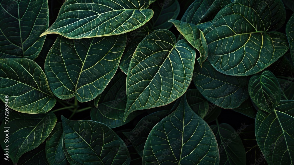 Tropical leaves texture. Generative AI Tropical leaves texture. Generative AI