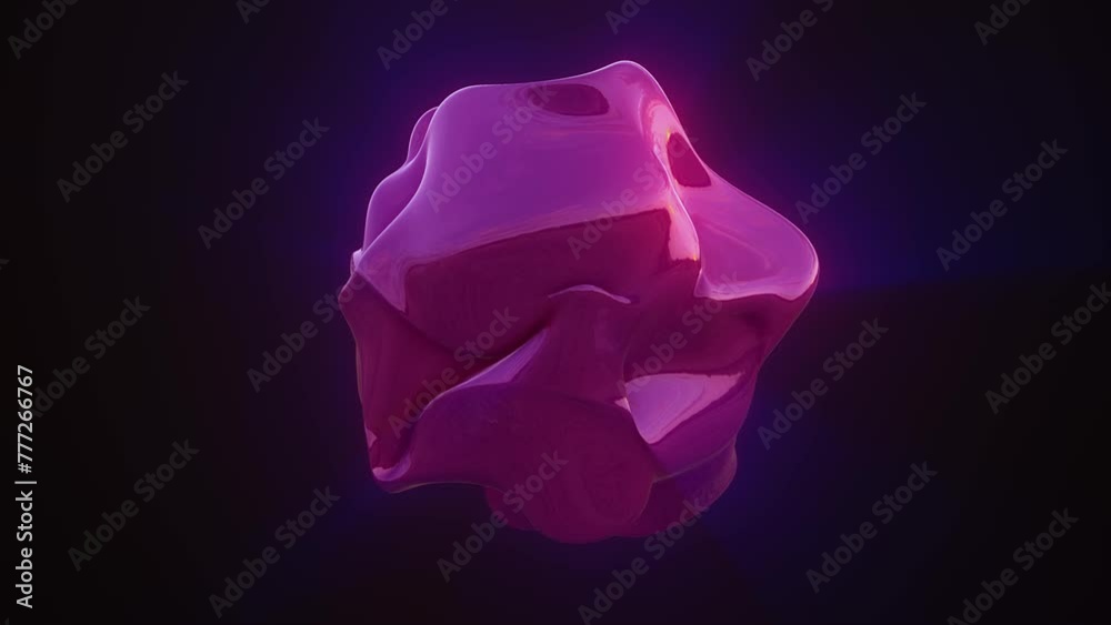 Purple energy magic sphere round high-tech digital iridescent morphing ...