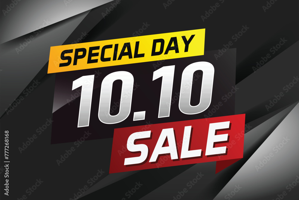 10.10 Special day sale word concept vector illustration with ribbon and 3d style for use landing page, template, ui, web, mobile app, poster, banner, flyer, background, gift card, coupon

