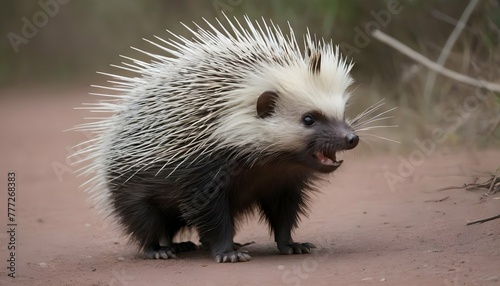 A-Porcupine-With-Its-Ears-Flattened-Back-Frighten- 2