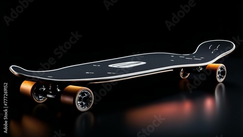 skateboard on black