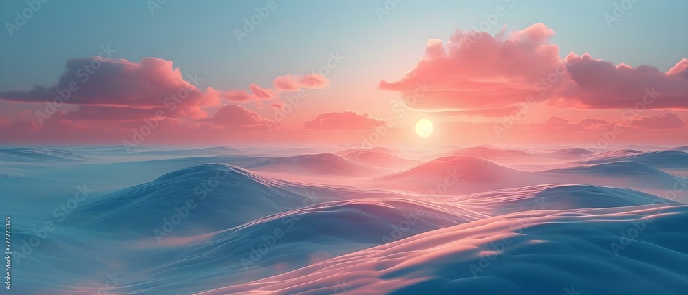 Fototapeta premium Transition to renewable energy sources like solar and wind to combat climate change. Concept Renewable Energy, Solar Power, Wind Energy, Climate Change, Sustainability