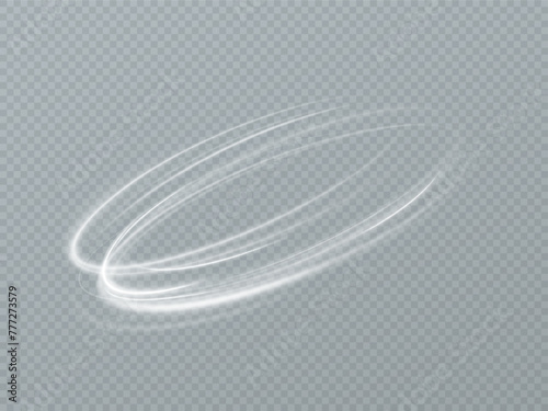 Light white Twirl. Curve white line light effect.Smooth holiday light line with lighting effects. Light cool whirlwind. curve light effect