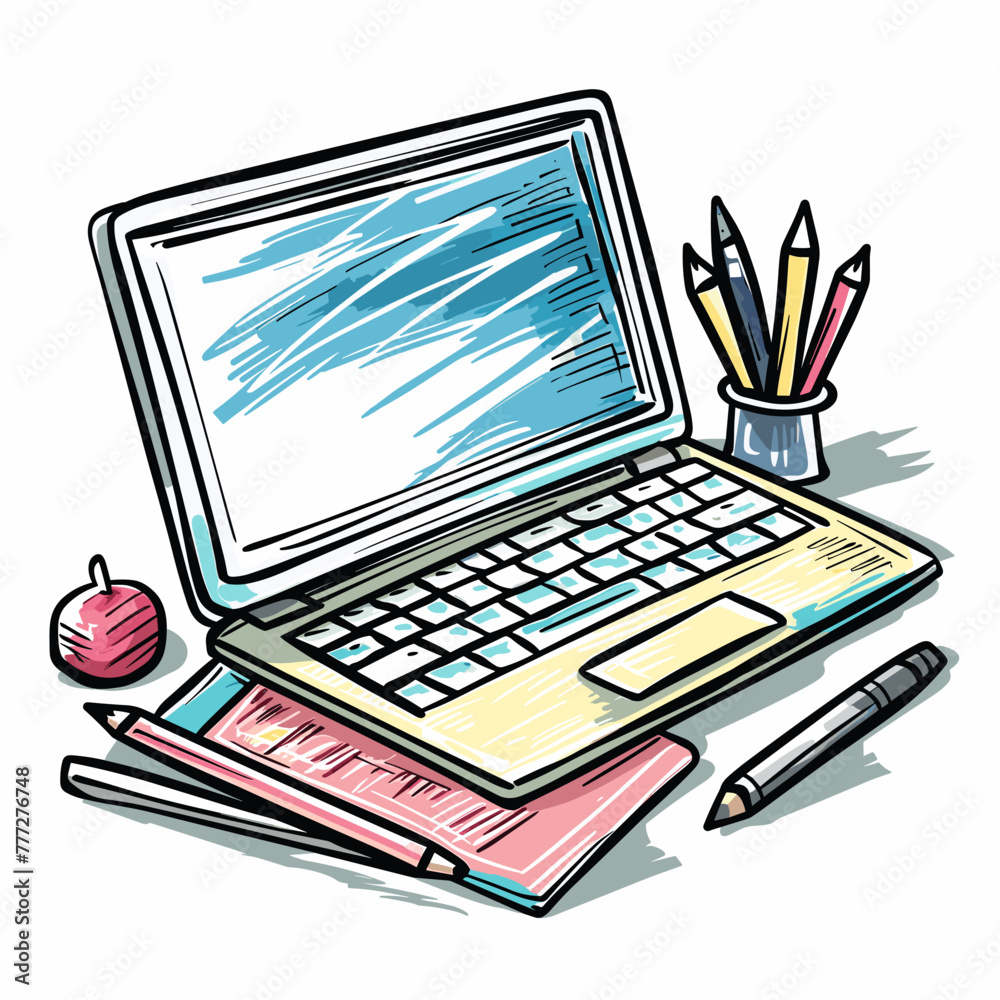 Fototapeta premium vector computer on white background .Generative AI