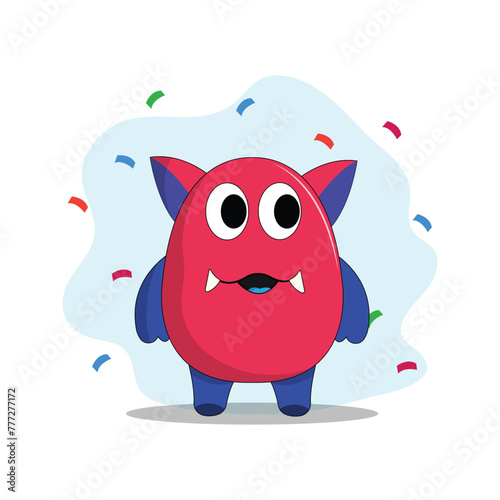 cute monster illustration colorful funny concept vector