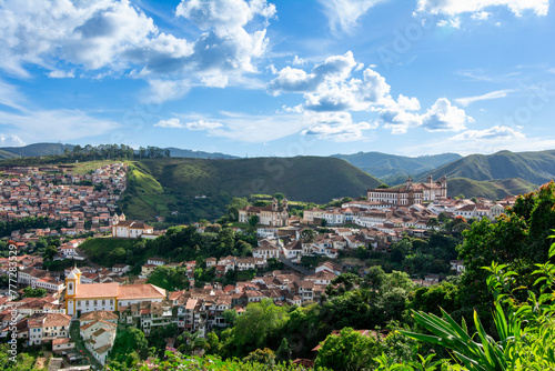 A panoramic view of the Ouro Preto City, Minas Gerais, Brazil.