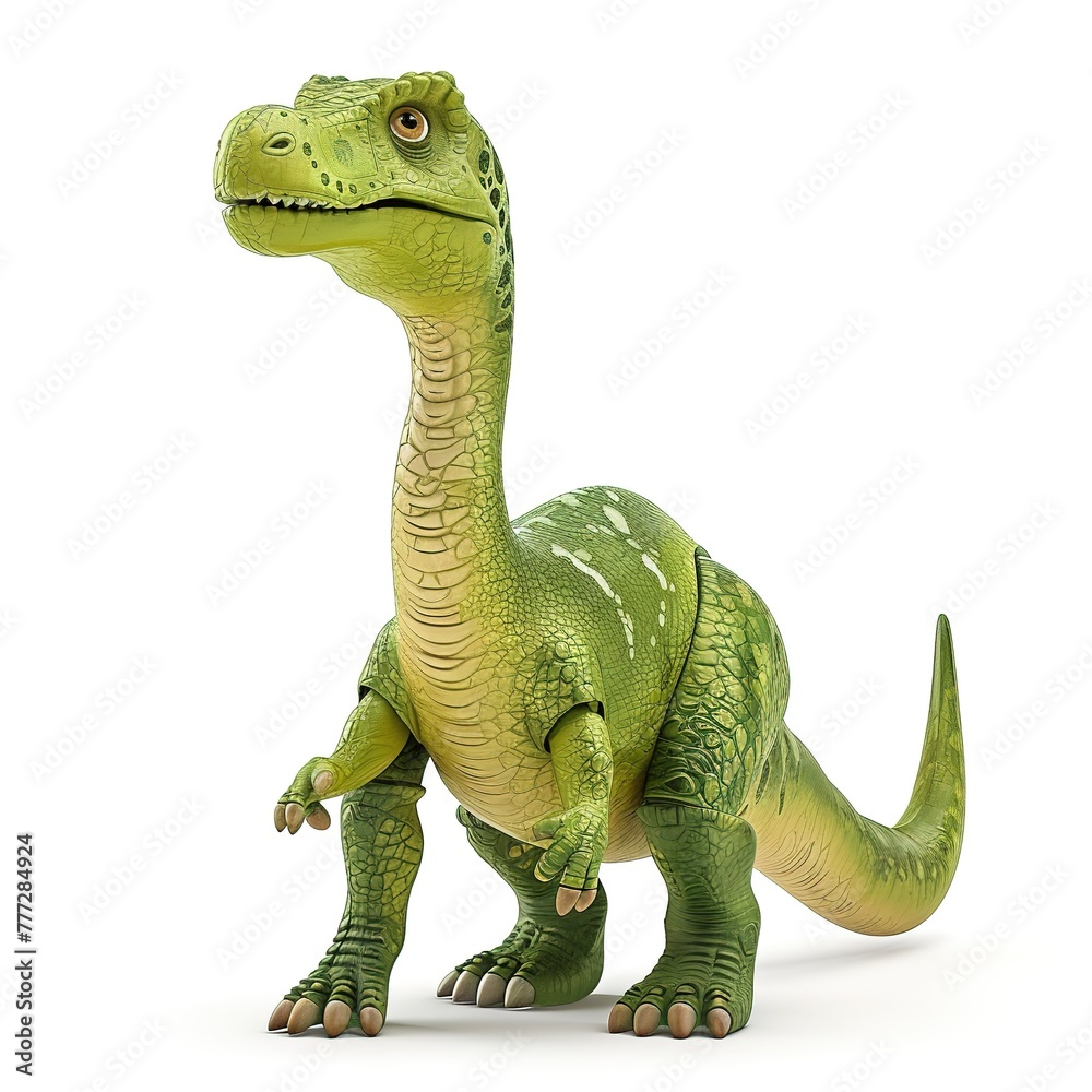 Fototapeta premium A 3D toy cute dinosaur isolated on white background ai generative