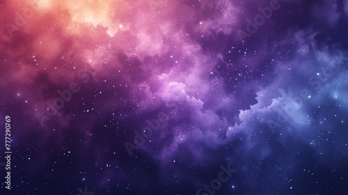 A purple and blue nebula with stars in the background  AI