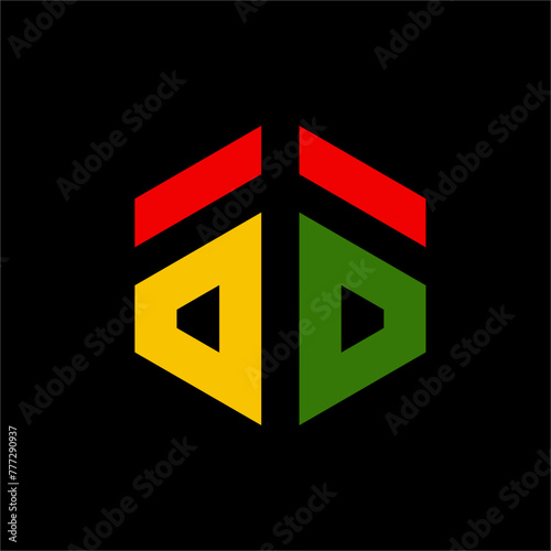 Abstract letter GG, AG logo design with peace symbol in negative space..