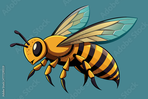 sideways bee vector 