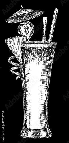 Vintage engraving isolated cocktail set illustration drink ink sketch. Alcohol background glass silhouette menu art. Black and white hand drawn image