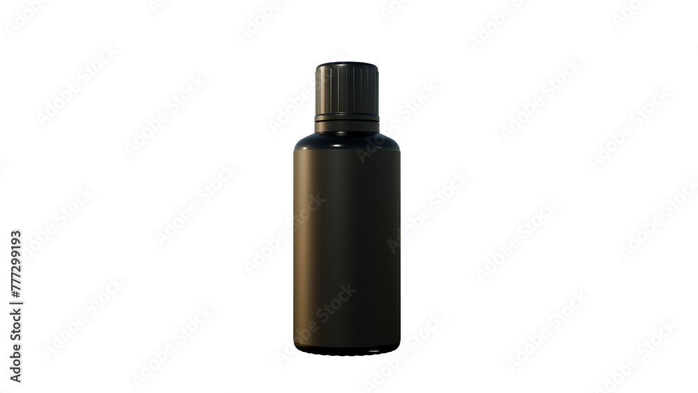a black bottle with a brown cap a black bottle with a brown cap