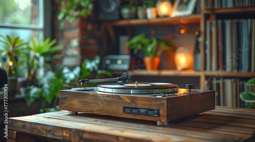 Vinyl Records: Capture vintage vinyl records and record players, emphasizing retro and nostalgic vibes 