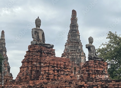 Wat Chaiwattanaram  the magnificent restored temple ruin located on Ayutthaya s city  Historical landmark.