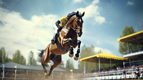 Horse Jumping, Equestrian Sports themed photo. photo