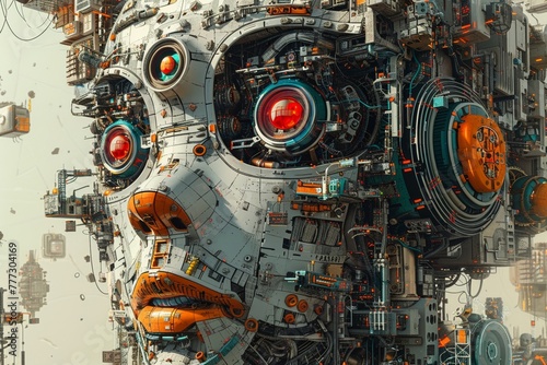 Robotics rendered as intricate and complex machines in an AIgenerated artwork