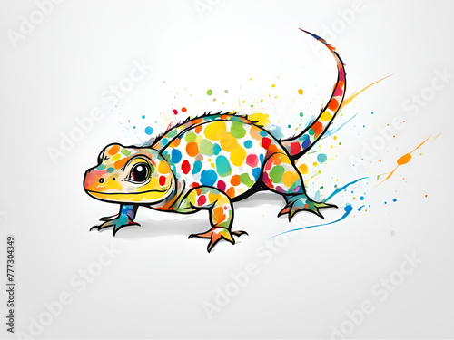 Painting renderings of colorful reptiles  lizards  and chameleons  as well as illustrations and picture books  