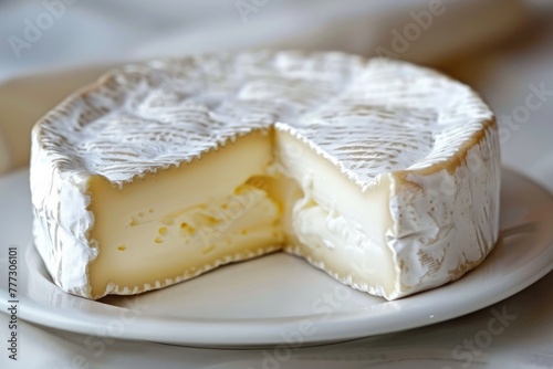 French Delicacy: Fresh Brie Cheese Slice - Perfect for Dessert or Snack