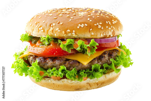Veggie Burger Delight isolated on transparent background