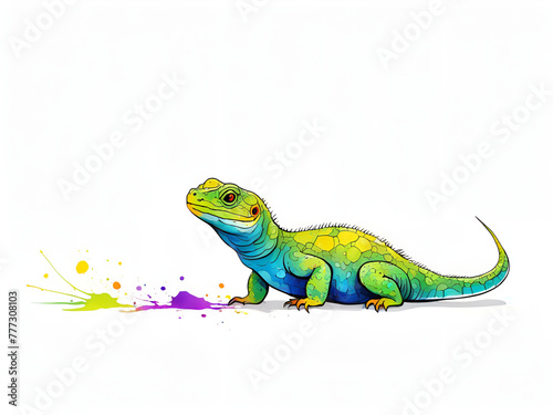 Painting renderings of colorful reptiles, lizards, and chameleons, as well as illustrations and picture books   © zhichao
