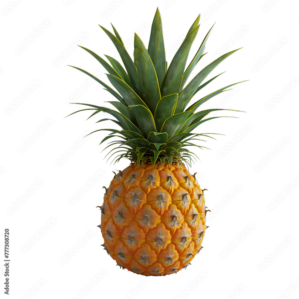 Fototapeta premium Pineapple Isolated on Transparent Background