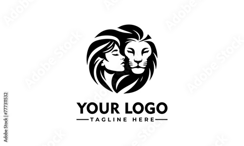 Vintage Mom Lion Girl Logo Vector Unique Design for Women and Lion Lovers Premium Lioness Symbol
