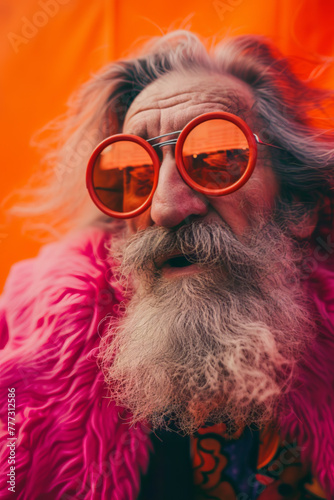 Eclectic Senior Man with Colorful Attire © Natalia Klenova