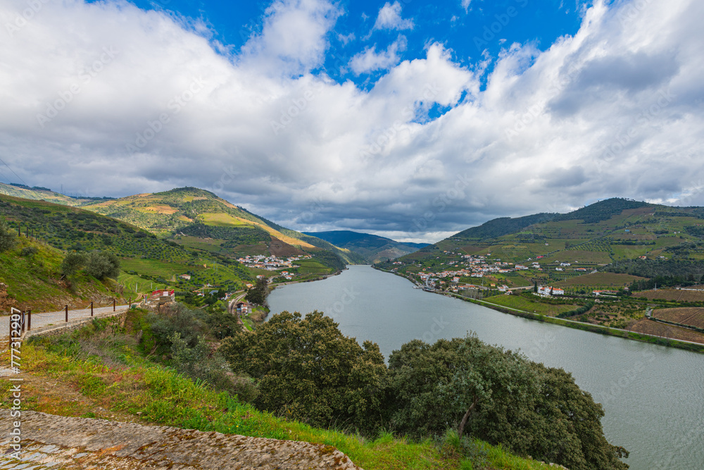 Fototapeta premium Douro Valley,Portugal. The Douro Valley is a Portugal's most famous and a historic wine region. The Douro was registered as a UNESCO World Heritage Site for cultural landscape.