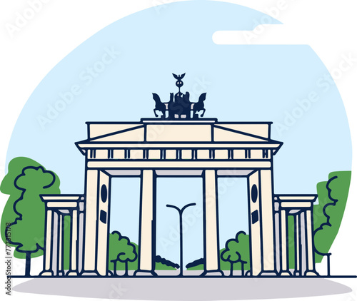 A simple flat illustration of the Brandenburg Gate