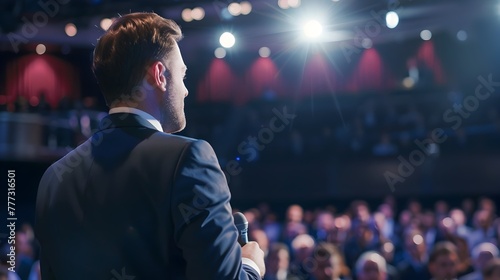 European Male Speaker Ignites Passion and Inspires Success at Corporate Event Generative ai