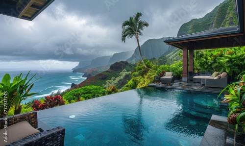 Infinity pool in luxury hot...