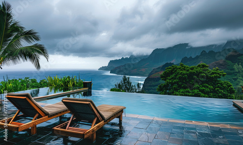 Infinity pool in luxury hot...