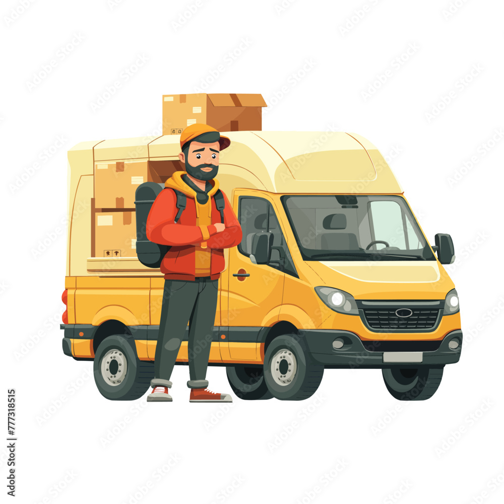 Delivery, flat illustration isolated on a white background, concept