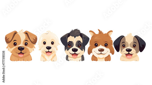 Assorted Cartoon Dogs in Various Poses isolated © Tony A