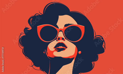 Retro style pop art portrait of a woman