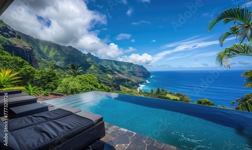 Infinity pool in luxury hot...