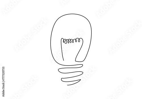 Light bulb, one line drawing vector illustration. © Anastasiya