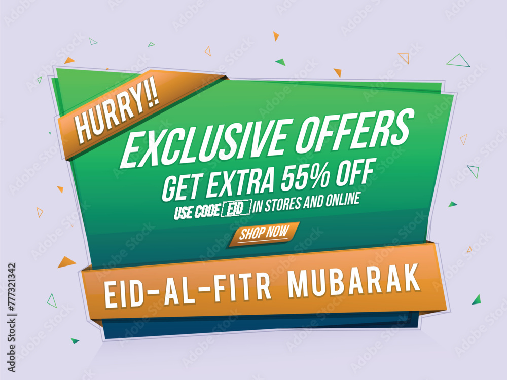Eid Ul Fitr Exclusive Sale Offer Background, Creative Illustration for Muslim Community Festival Celebration.