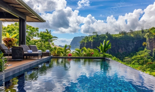 Infinity pool in luxury hot...